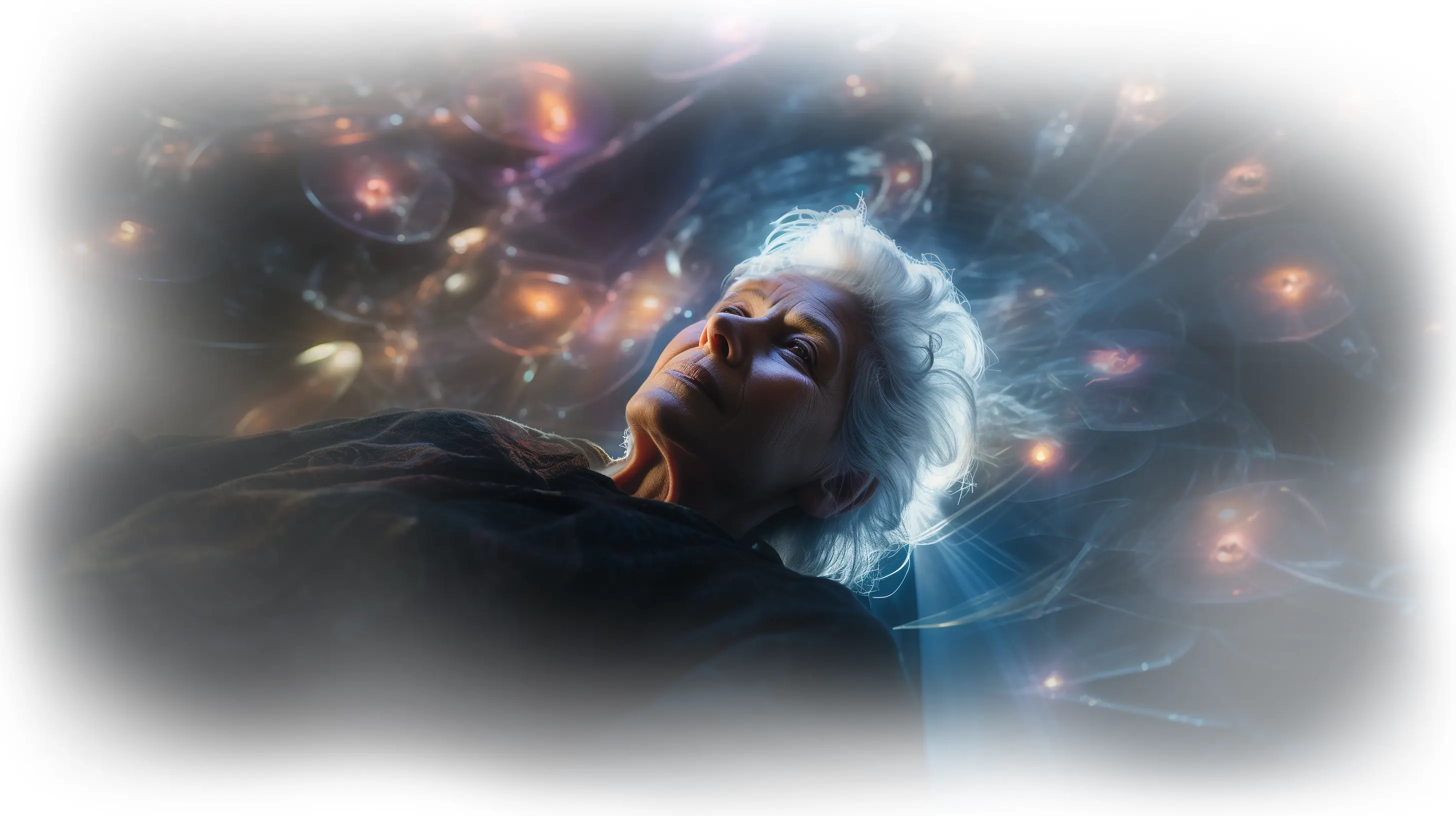 woman laying down and experiencing magic healing