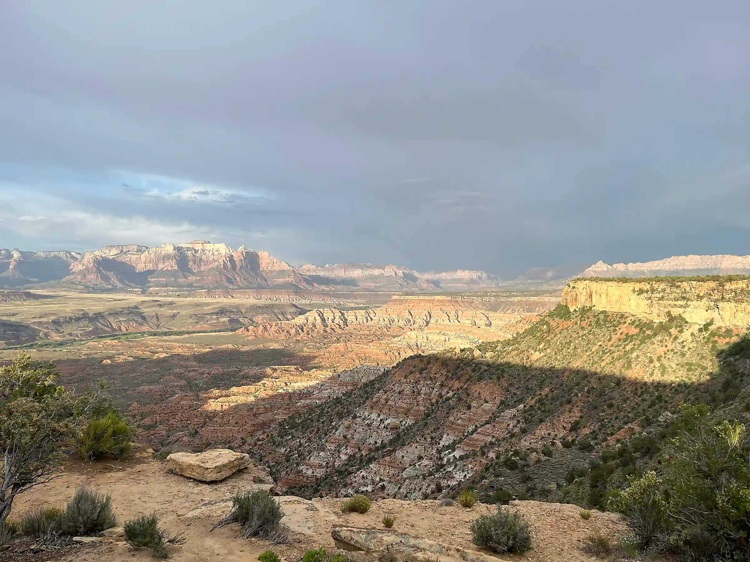 scenic view of a desert landscape near utah and nevada, usa